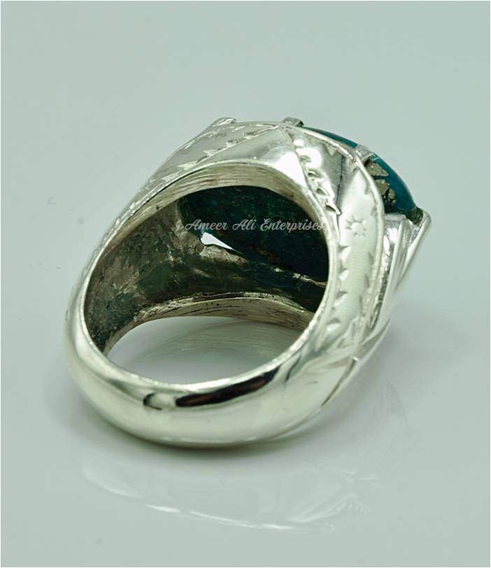 AAE 6858 Chandi Ring 925, Stone: Shajri Feroza