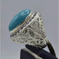 AAE 5851 Chandi Ring 925, Stone: Feroza - AmeerAliEnterprises