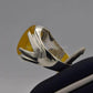 AAE 6528 Chandi Ring 925, Stone: Yellow Aqeeq - AmeerAliEnterprises