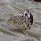 AAE 1593 Chandi Ring 925, Stone: Navratan (Nine Original Stones) - AmeerAliEnterprises