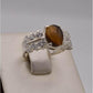 AAE 2496 Chandi Ring 925, Stone: Tiger's Eye - AmeerAliEnterprises