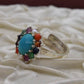 AAE 0519 Chandi Ring 925, Stone: Navratan (Nine Original Stones) - AmeerAliEnterprises