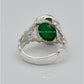 AAE 6596 Chandi Ring 925, Stone: Green Aqeeq
