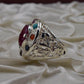 AAE 1593 Chandi Ring 925, Stone: Navratan (Nine Original Stones) - AmeerAliEnterprises