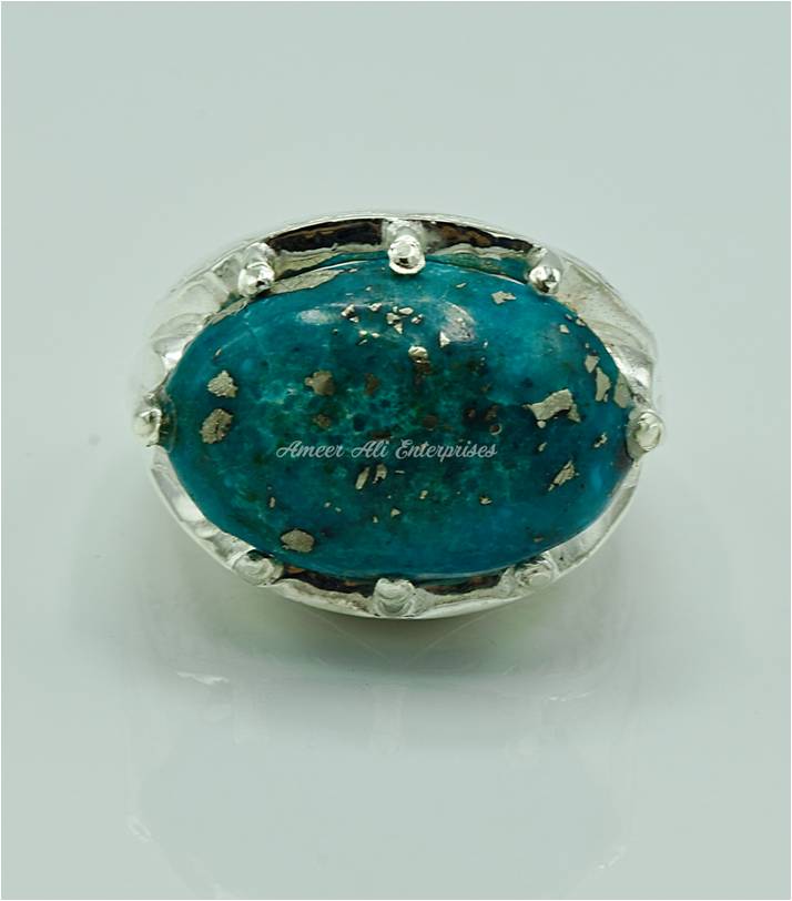 AAE 6858 Chandi Ring 925, Stone: Shajri Feroza
