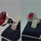 Silver Couple Rings: Pair 143,  Stone: Irani Poota Yaqoot - AmeerAliEnterprises
