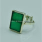 AAE 6818 Chandi Ring 925, Stone: Green Aqeeq