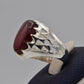 AAE 9104 Chandi Ring 925, Stone: Yamni Aqeeq - AmeerAliEnterprises