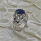 AAE 3518 Chandi Ring 925, Stone: Blue Sapphire (Neelam)