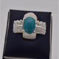 AAE 2466 Chandi Ring 925, Stone: Feroza (Turquoise) - AmeerAliEnterprises