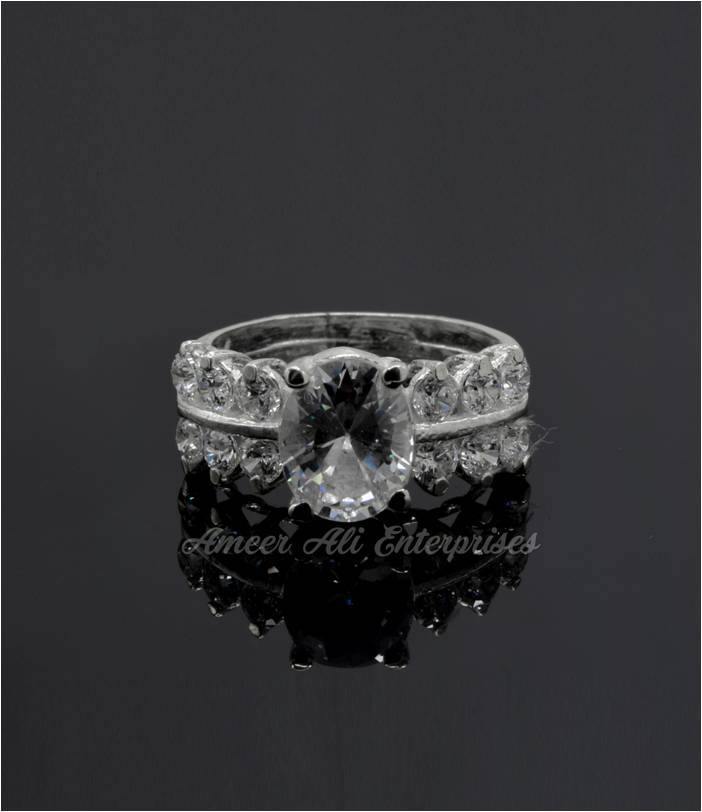 AAE 6114 Chandi Ring 925, Stone: Zircon - AmeerAliEnterprises