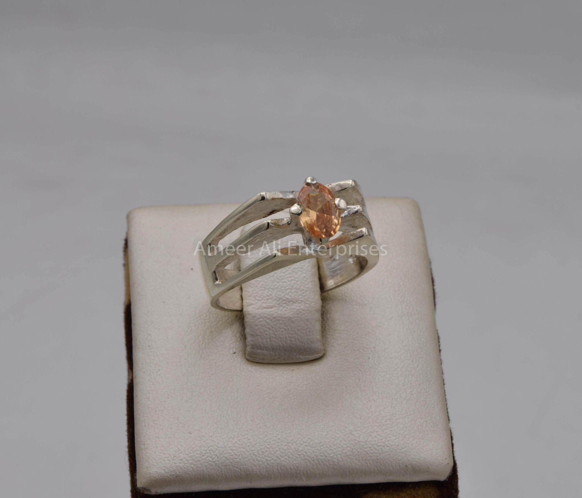 AAE 5704 Chandi Ring 925, Stone: Zircon - AmeerAliEnterprises