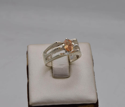 AAE 5704 Chandi Ring 925, Stone: Zircon - AmeerAliEnterprises