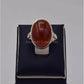 AAE 5740 Chandi Ring 925, Stone: Red Aqeeq - AmeerAliEnterprises