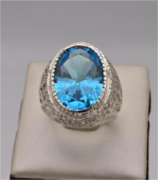 AAE 7522 Chandi Ring 925, Stone: Zircon - AmeerAliEnterprises