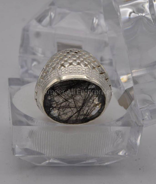 AAE 0790 Chandi Ring 925, Stone: Moh e Najaf - AmeerAliEnterprises