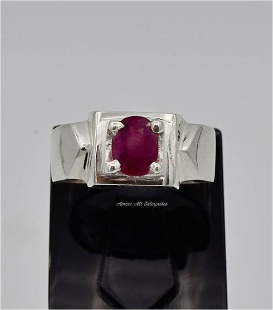 AAE 6574 Chandi Ring 925, Stone: Ruby