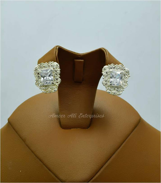 AAE 5593 Chandi Earrings 925, Stone: Zircon - AmeerAliEnterprises