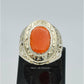 AAE 6275 Chandi Ring 925, Stone: Marjan (Coral)