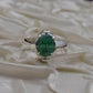 AAE 1563 Chandi Ring 925, Stone Emerald (Zamurd) - AmeerAliEnterprises