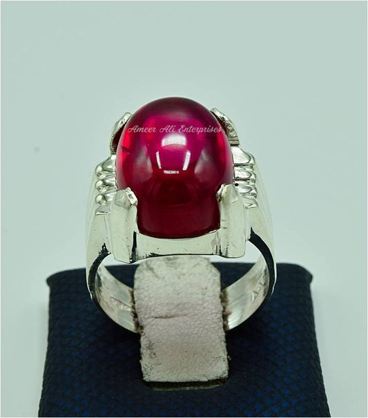 AAE 6865 Chandi Ring 925, Stone: Irani Poota Yaqoot