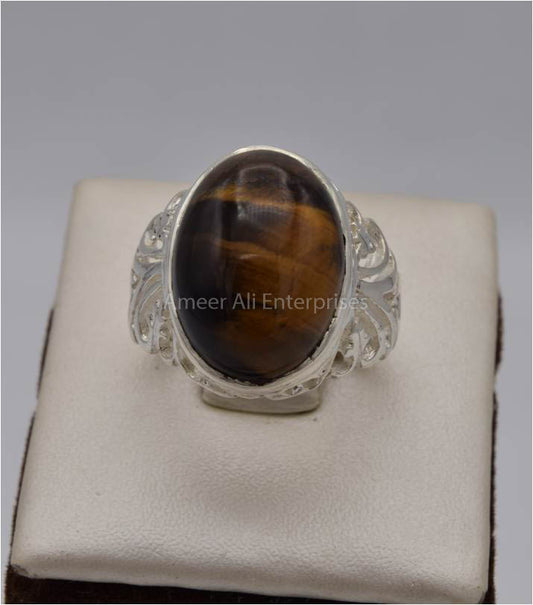 AAE 3554 Chandi Ring 925, Stone: Tiger's Eye