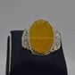 AAE 6525 Chandi Ring 925, Stone: Yellow Aqeeq - AmeerAliEnterprises