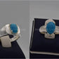 Silver Couple Rings: Pair 21,  Stone: Feroza (Turquoise) - AmeerAliEnterprises