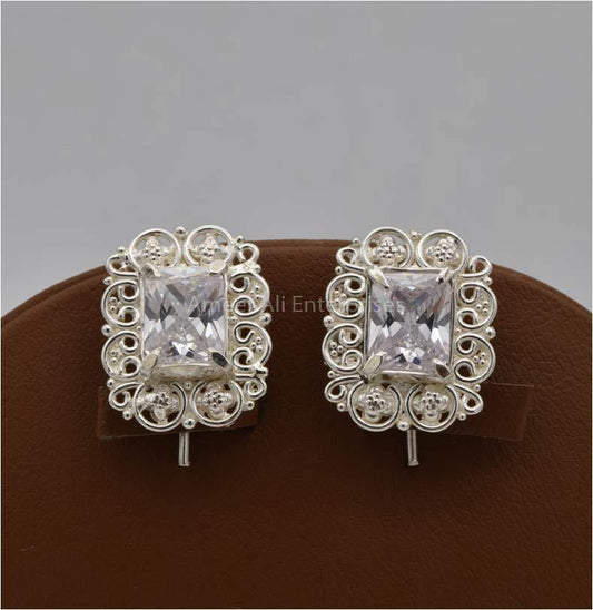 AAE 5590 Chandi Earrings 925, Stone: Zircon - AmeerAliEnterprises