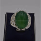 AAE 3122 Chandi Ring 925, Stone: Green Aqeeq - AmeerAliEnterprises