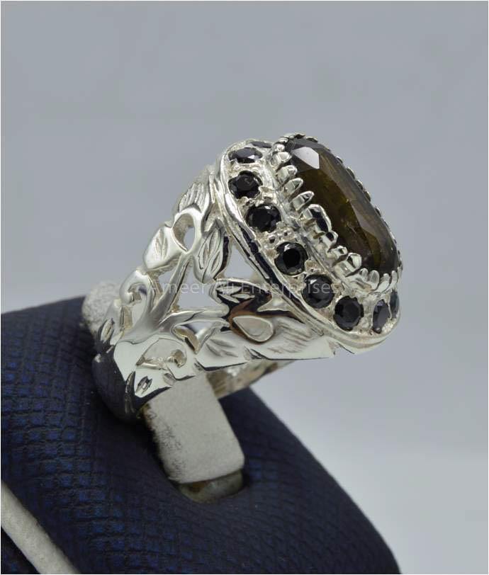 AAE 5819 Chandi Ring 925, Stone: Zabarjad - AmeerAliEnterprises