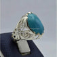 AAE 5792 Chandi Ring 925, Stone: Feroza - AmeerAliEnterprises