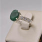 AAE 2505 Chandi Ring 925, Stone: Emerald (Zamorad) - AmeerAliEnterprises