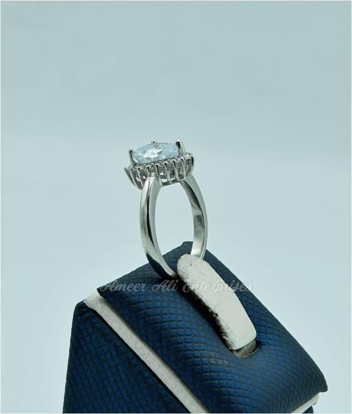 AAE 6174 Chandi Ring 925, Stone: Zircon - AmeerAliEnterprises