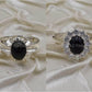 Silver Couple Rings: Pair 4,  Stone: Opal - AmeerAliEnterprises