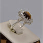AAE 5568 Chandi Ring 925, Stone: Tiger's Eye - AmeerAliEnterprises