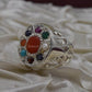 AAE 1603 Chandi Ring 925, Stone: Navratan (Nine Original Stones) - AmeerAliEnterprises