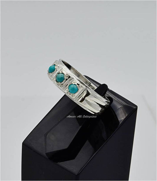 AAE 6578 Chandi Ring 925, Stone: Feroza (Turquoise)