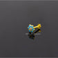 AAE 6922 Gold Nose Pin, Stone: Zircon & Feroza