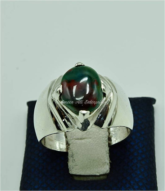 AAE 6869 Chandi Ring 925, Stone: Blood Stone