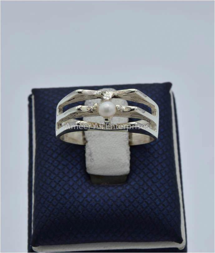 AAE 5803 Chandi Ring 925, Stone Pearl - AmeerAliEnterprises