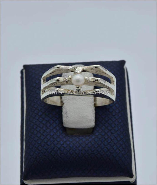 AAE 5803 Chandi Ring 925, Stone Pearl - AmeerAliEnterprises