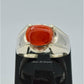 AAE 6276 Chandi Ring 925, Stone: Marjan (Coral)