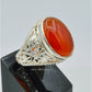 AAE 2465 Chandi Ring 925, Stone: Red Aqeeq
