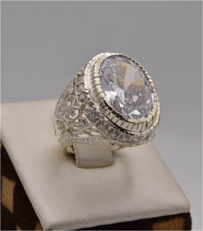AAE 2483 Chandi Ring 925, Stone: Zircon - AmeerAliEnterprises
