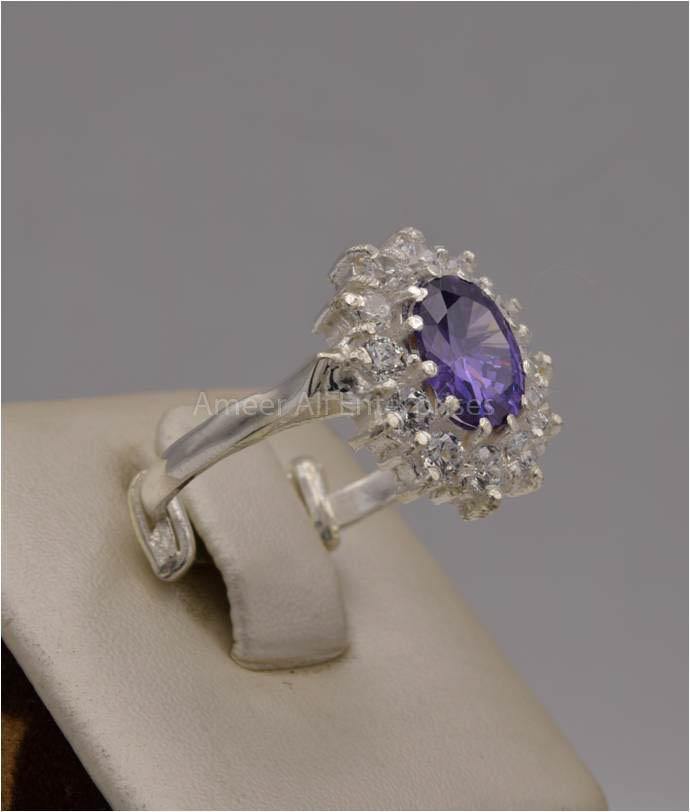 AAE 2411 Chandi Ring 925, Stone: Zircon - AmeerAliEnterprises