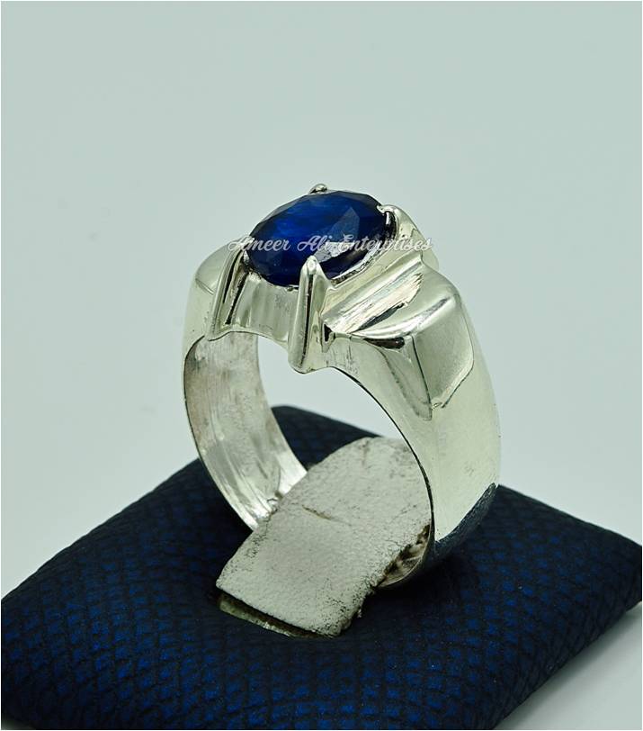 AAE 6844 Chandi Ring 925, Stone: Neelam