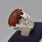 AAE 9105 Chandi Ring 925, Stone: Yamni Aqeeq - AmeerAliEnterprises