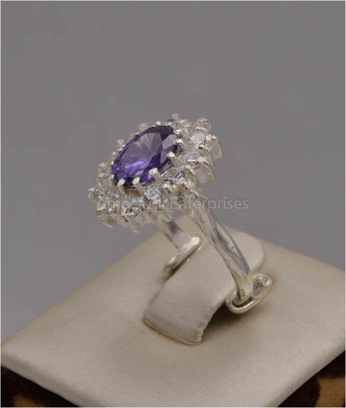 AAE 2411 Chandi Ring 925, Stone: Zircon - AmeerAliEnterprises