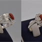 Silver Couple Rings: Pair 57, Stone: Marjan (Coral) - AmeerAliEnterprises